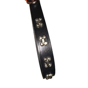 NWT Top Paw Black Leather Dog Collar Size Medium